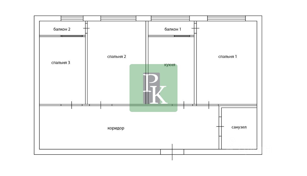 3-комн. квартира, 65 м²