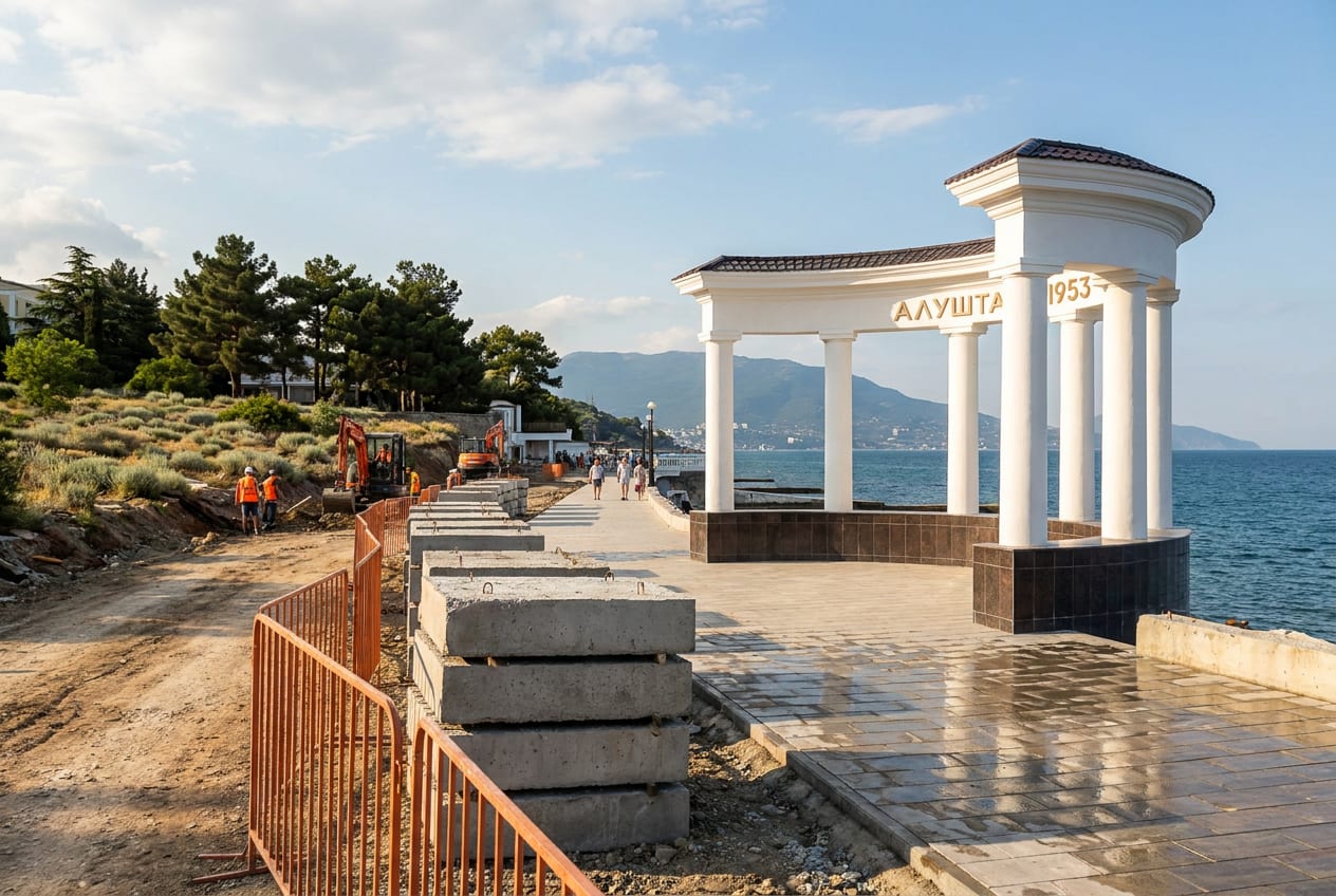 Набережная Алушты обновляется: ротонда, пляжи и видовые площадки